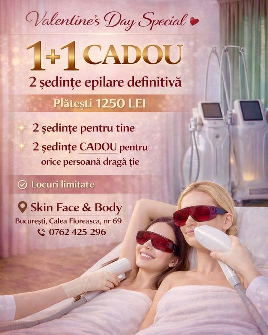 Pachet Valentine’s Day: Epilare definitivă 1+1 CADOU (4 ședințe – 2 pentru tine + 2 cadou)