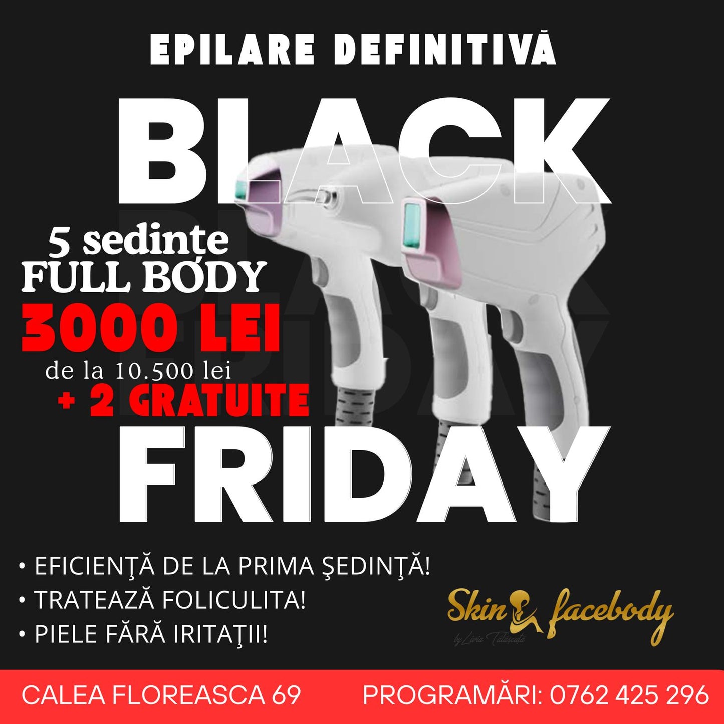 Epilare Definitivă FULL BODY — 5 ședințe + 2 gratuite
