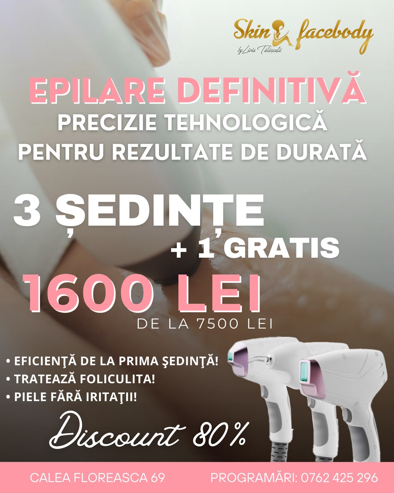 Epilare Definitivă — 3 Ședințe + 1 Gratis